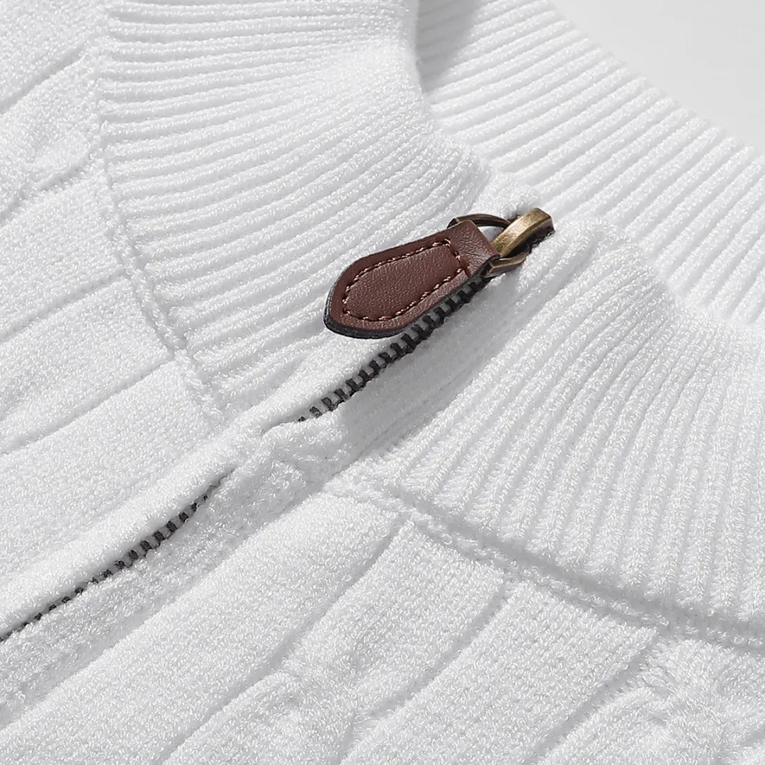 P200 Raff half-zip sweater black white gray